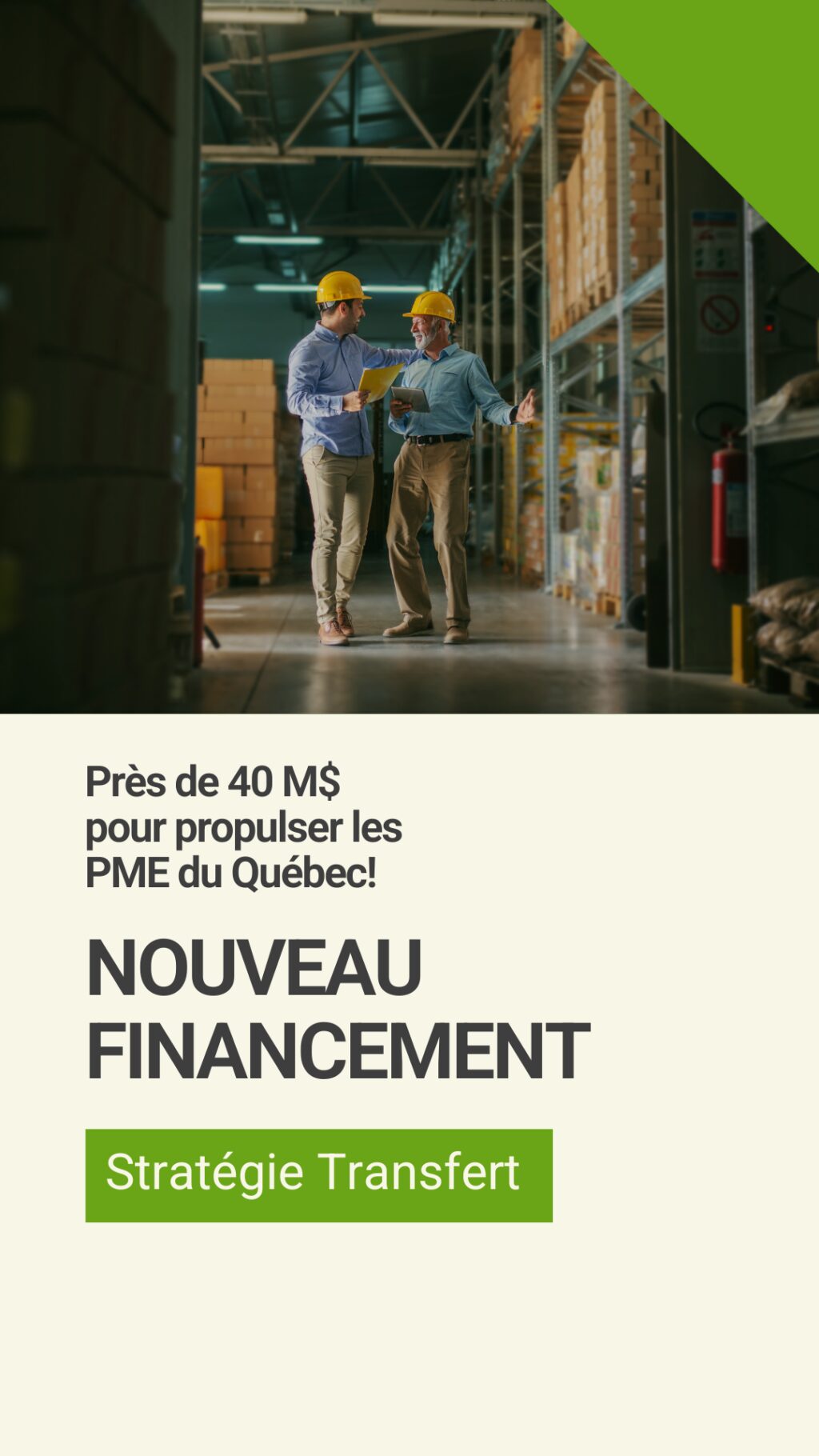 Nouveau financement Strategie transfert