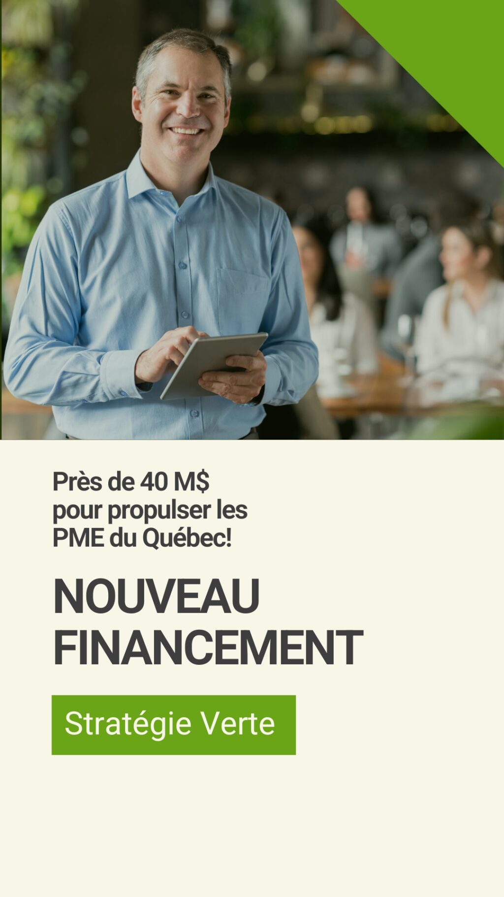 Nouveau financement Strategie verte