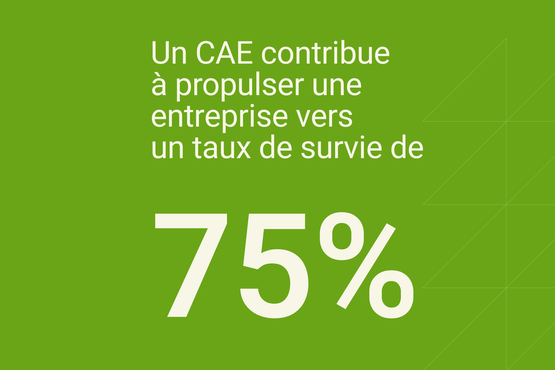 Taux de survie 75% grâce au CAE
