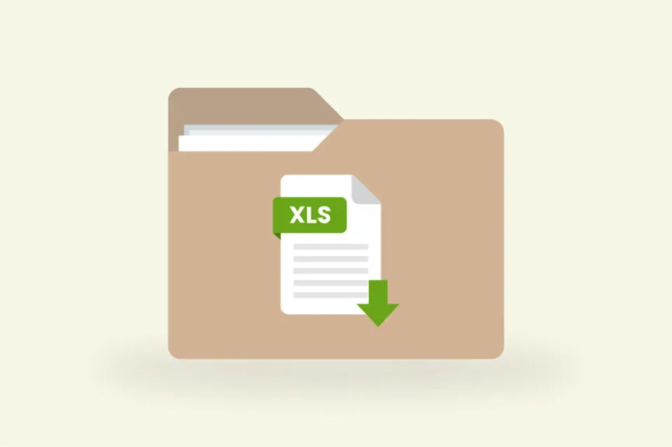 Folder with XLS file and download arrow