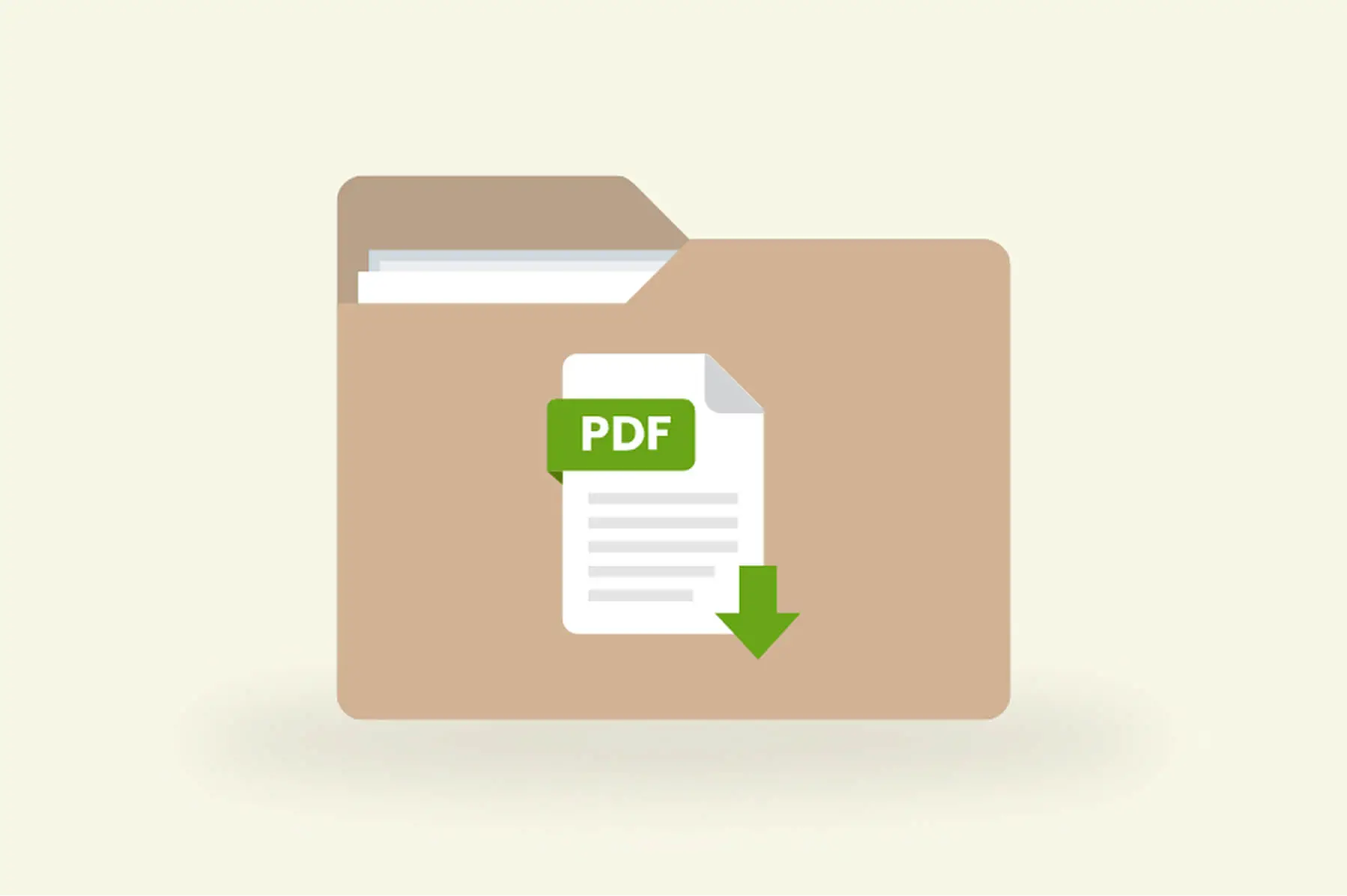 Dossier contenant fichier PDF avec flèche téléchargement
