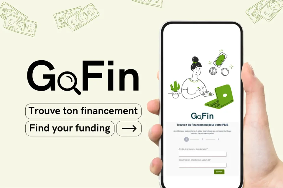 GoFin app promoting business funding on smartphone